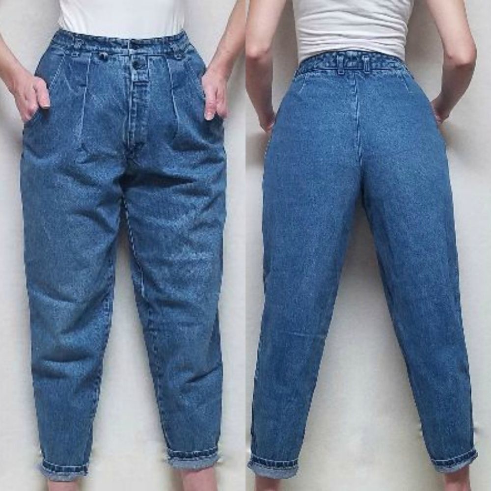 RARE Vintage 80s NEW French High Rise Pleat Jeans